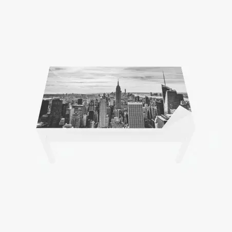 Adesivo per tavolo e scrivania skyline di New York in bianco e nero • Wallissimo®