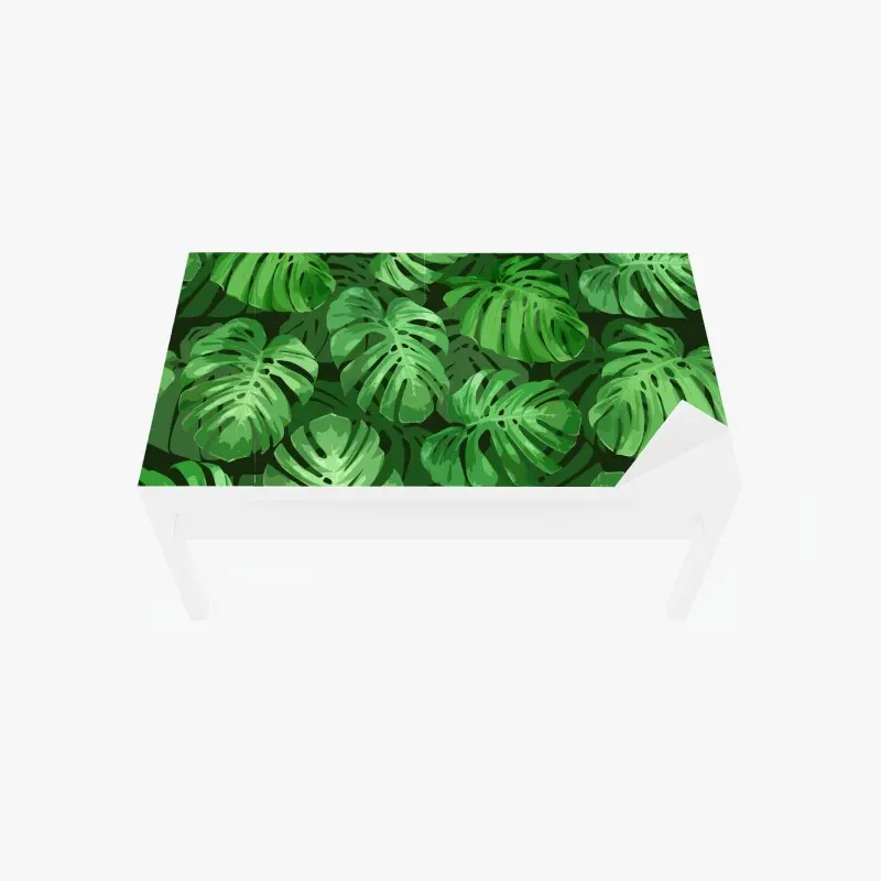 Adesivo per tavolo e scrivania motivo tropicale di foglie di monstera