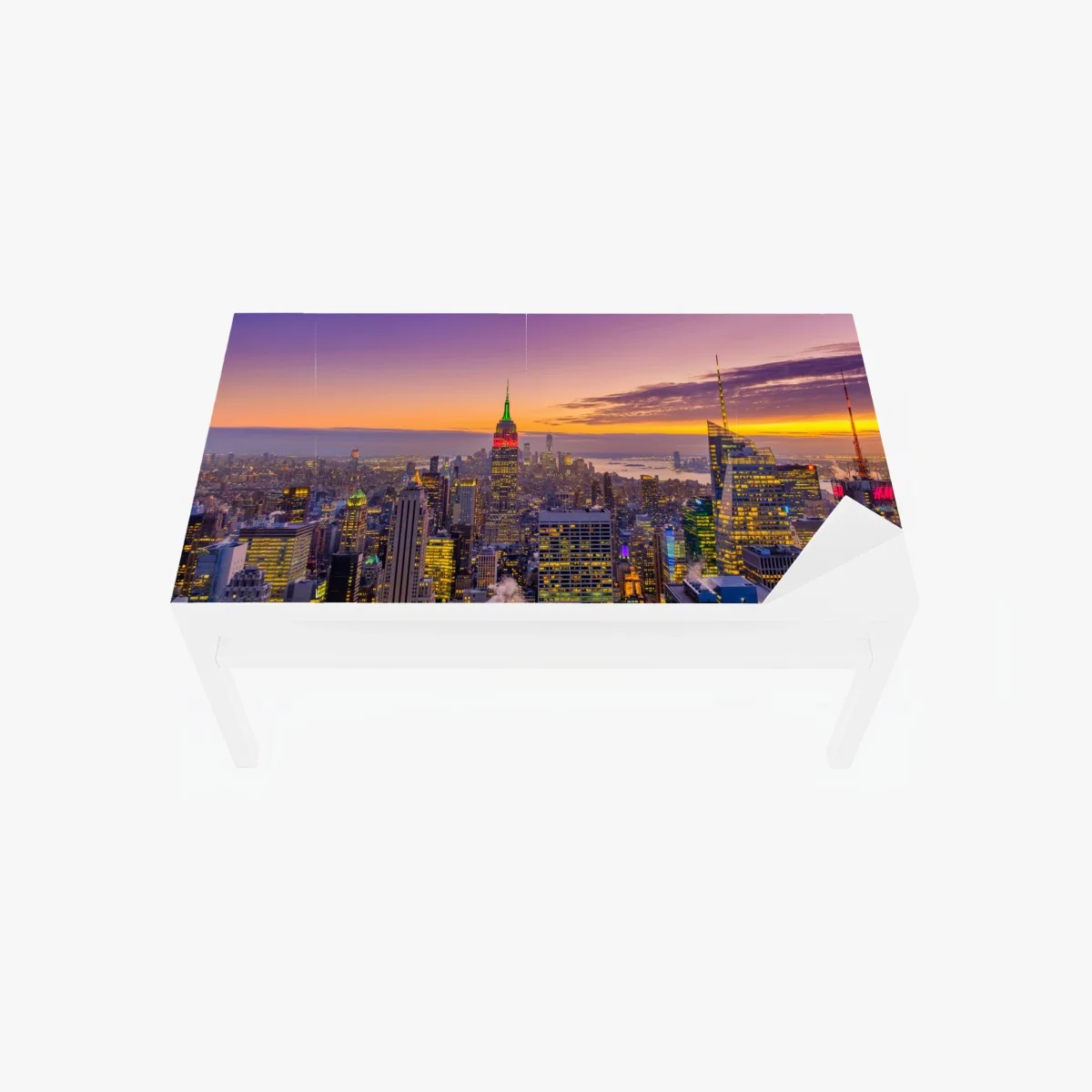 Adesivo per tavolo e scrivania panorama urbano di New York al tramonto • Wallissimo® Adesivo per tavolo e scrivania panorama urbano di New York al tramonto • Wallissimo®