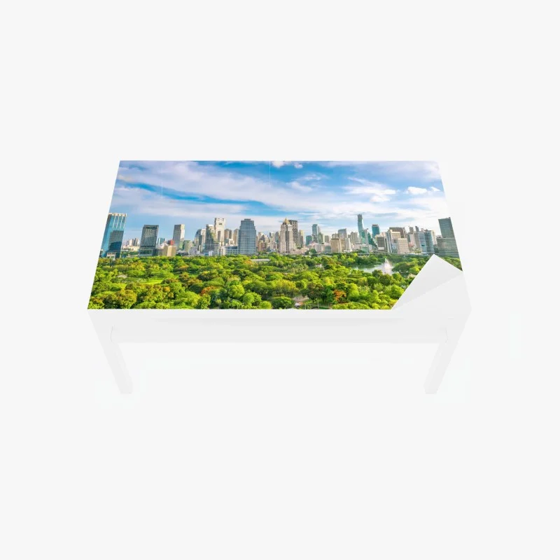 Adesivo per tavolo e scrivania panorama urbano di Bangkok con il parco Lumpini
