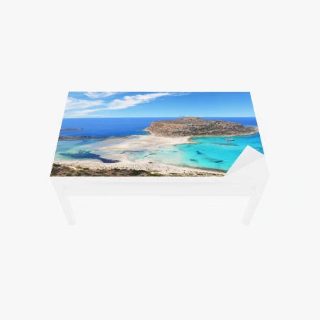 Adesivo per tavolo e scrivania panorama della laguna di Balos, Creta • Wallissimo®
