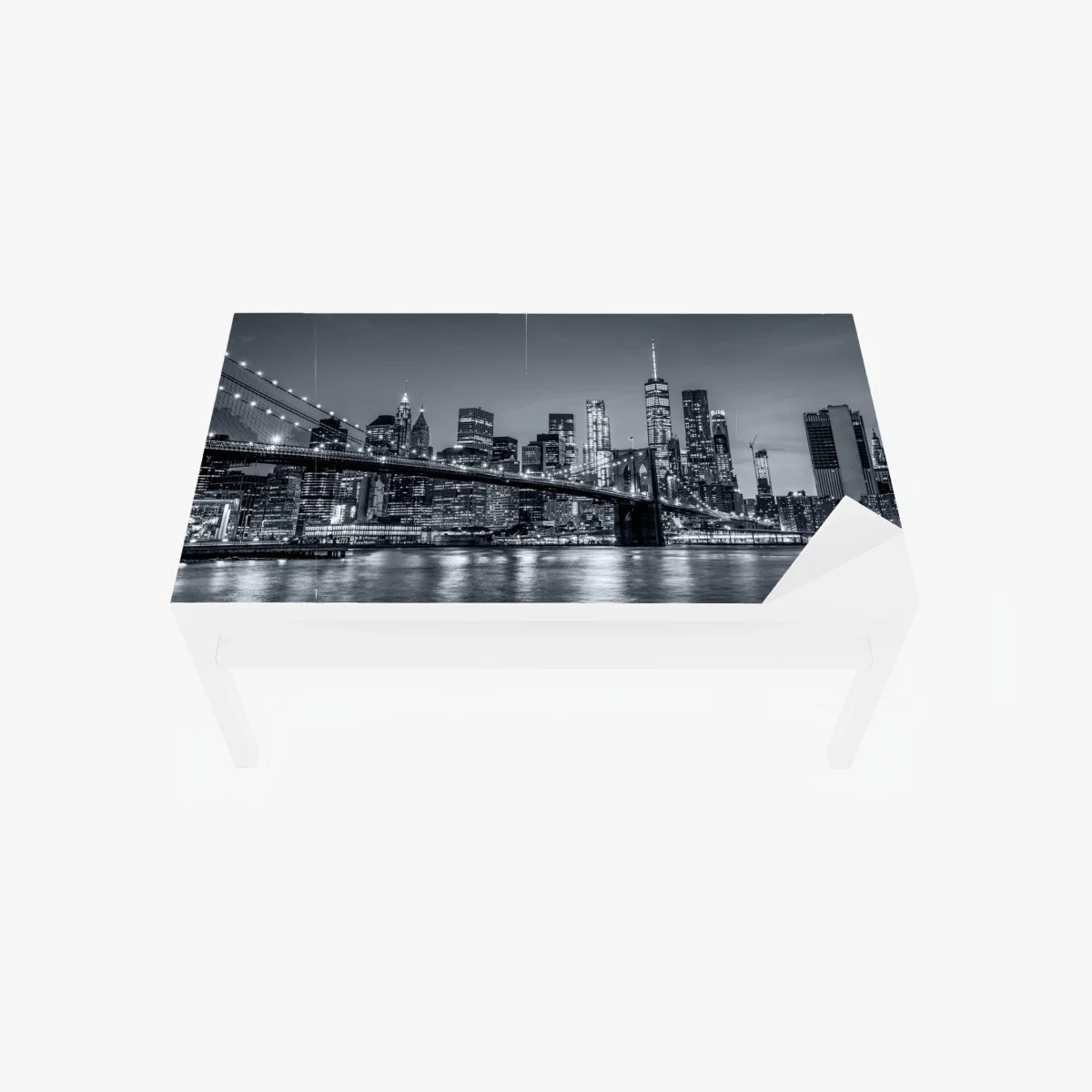 Adesivo per tavolo e scrivania panorama notturno di New York con il ponte di Brooklyn • Wallissimo® Adesivo per tavolo e scrivania panorama notturno di New York con il ponte di Brooklyn • Wallissimo®