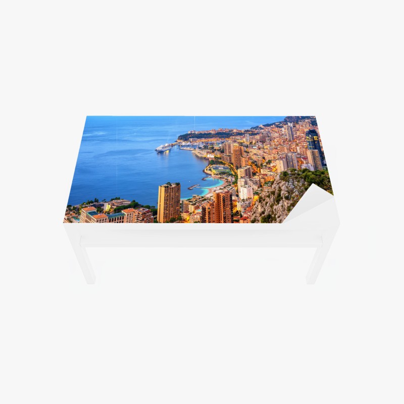 Adesivo per tavolo e scrivania panorama sul porto di Monaco e Monte Carlo
