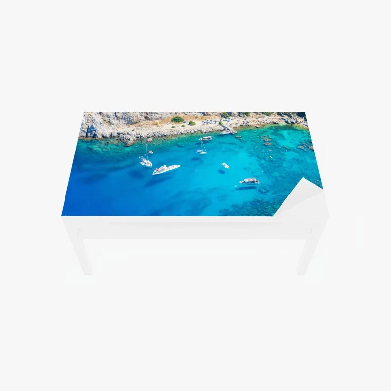 Adesivo per tavolo e scrivania panorama aereo della baia di Anthony Quinn a Rodi