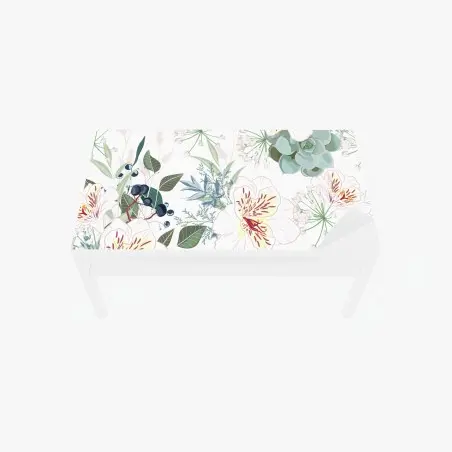 Adesivo per tavolo e scrivania design floreale botanico in toni pastello • Wallissimo®