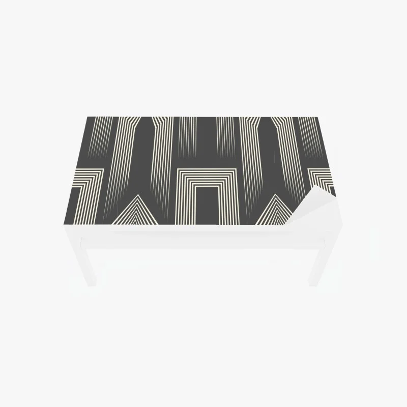 Adesivo per tavolo e scrivania motivo geometrico celtico in bianco e grigio