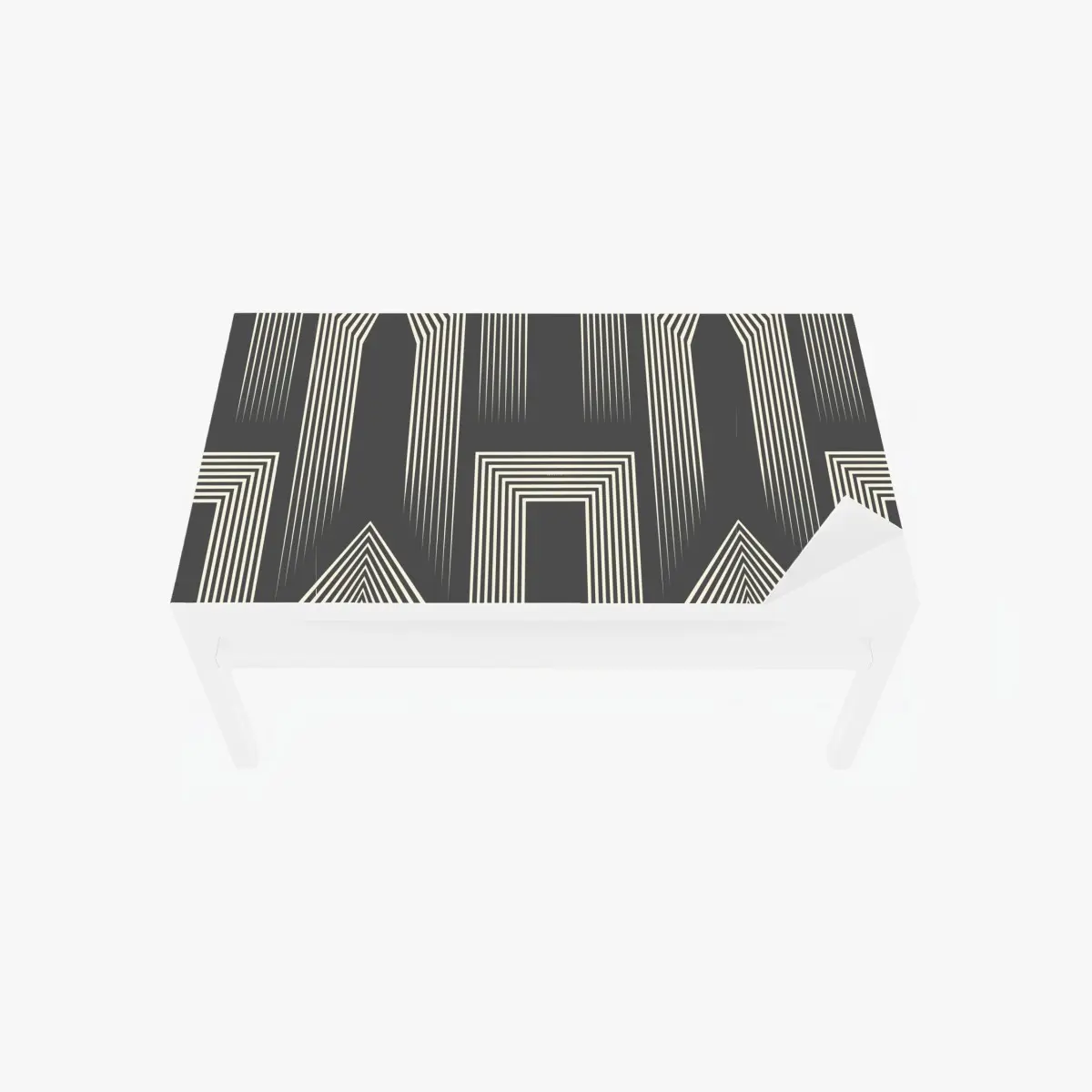 Adesivo per tavolo e scrivania motivo geometrico celtico in bianco e grigio • Wallissimo®