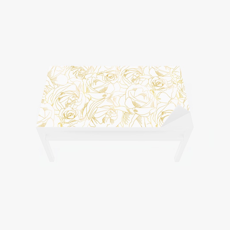 Adesivo per tavolo e scrivania bouquet di rose dorate