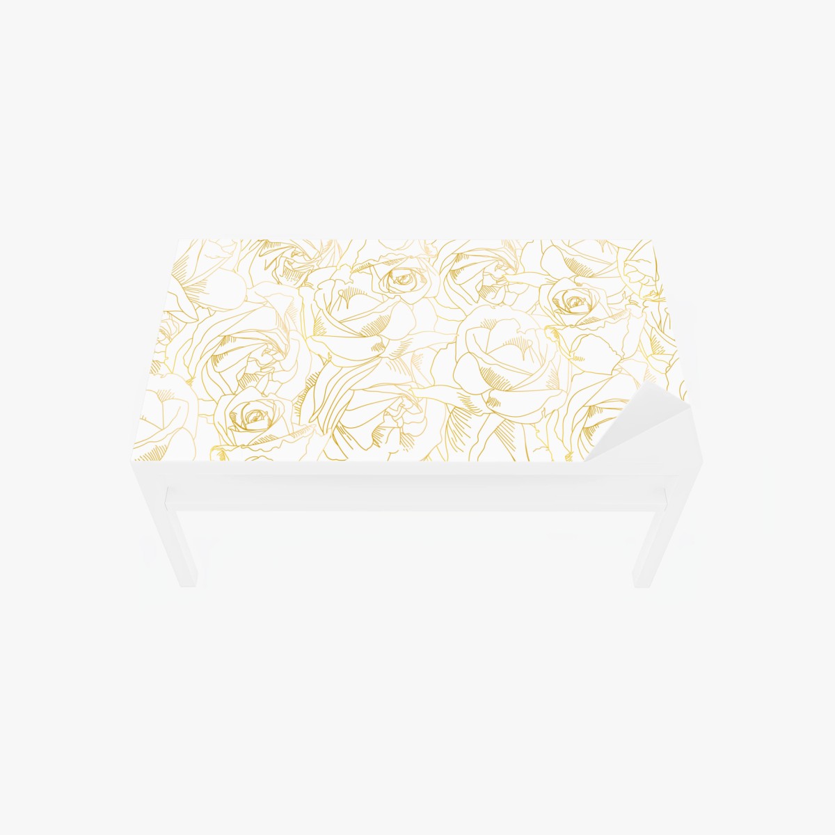 Adesivo per tavolo e scrivania bouquet di rose dorate • Wallissimo®