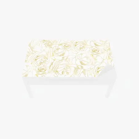 Adesivo per tavolo e scrivania bouquet di rose dorate • Wallissimo®