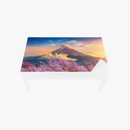 Adesivo per tavolo e scrivania risveglio primaverile a Monte Fuji • Wallissimo®