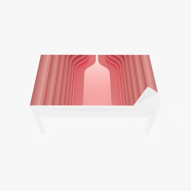 Adesivo per tavolo e scrivania interno rosa corallo con archi ondulati