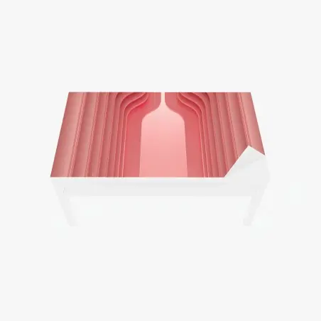 Adesivo per tavolo e scrivania interno rosa corallo con archi ondulati • Wallissimo®