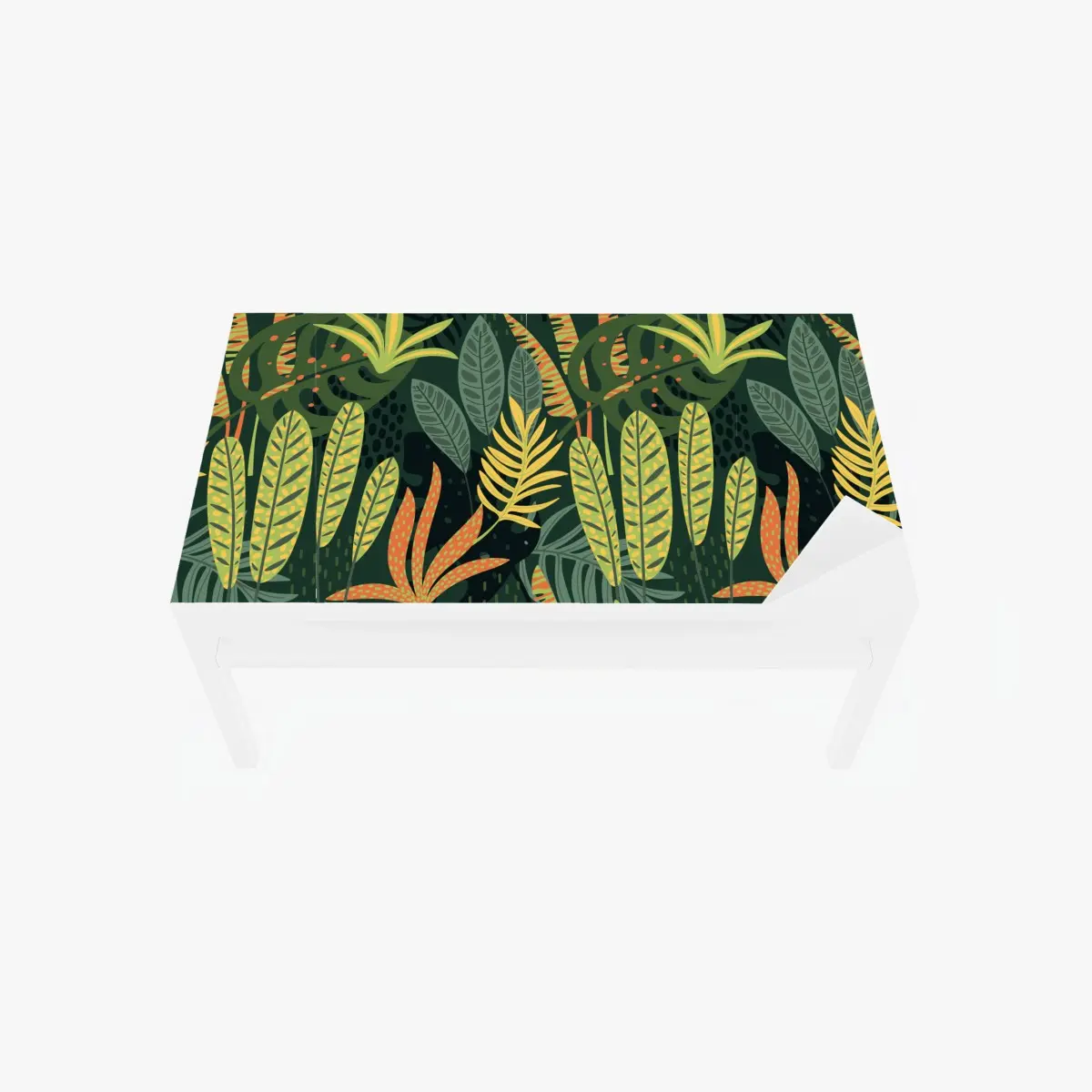 Adesivo per tavolo e scrivania motivo botanico tropicale in verde • Wallissimo®