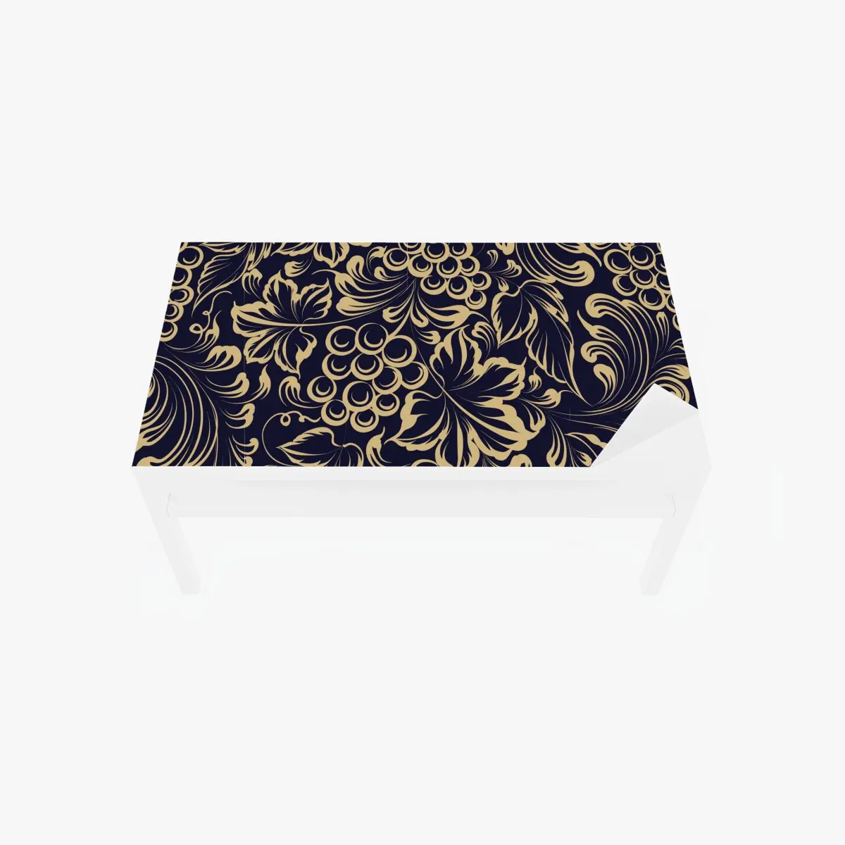 Adesivo per tavolo e scrivania elegante motivo barocco con grappoli d'uva • Wallissimo®