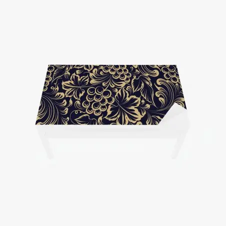 Adesivo per tavolo e scrivania elegante motivo barocco con grappoli d'uva • Wallissimo®