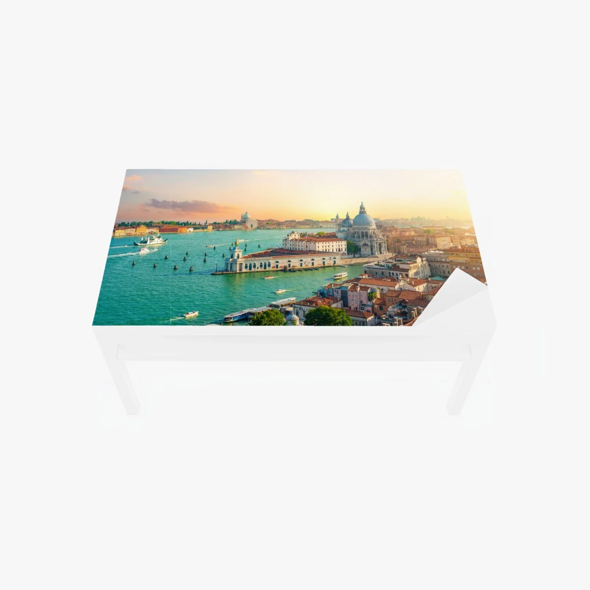 Adesivo per tavolo e scrivania vista panoramica al tramonto su Venezia • Wallissimo® Adesivo per tavolo e scrivania vista panoramica al tramonto su Venezia • Wallissimo®