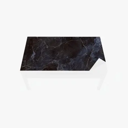 Adesivo per tavolo e scrivania marmo nero venato con riflessi blu • Wallissimo®