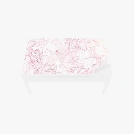 Adesivo per tavolo e scrivania motivo floreale rosa a linee sottili • Wallissimo®