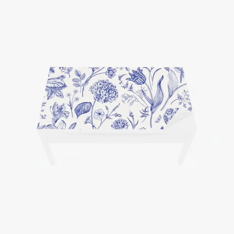 Adesivo per tavolo e scrivania elegante motivo floreale in stile Toile de Jouy