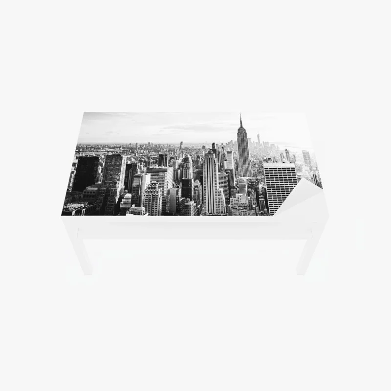 Adesivo per tavolo e scrivania panorama urbano di New York in bianco e nero
