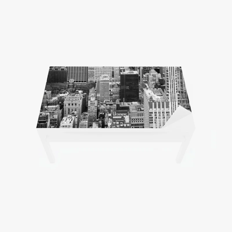 Adesivo per tavolo e scrivania vista aerea di Manhattan in bianco e nero