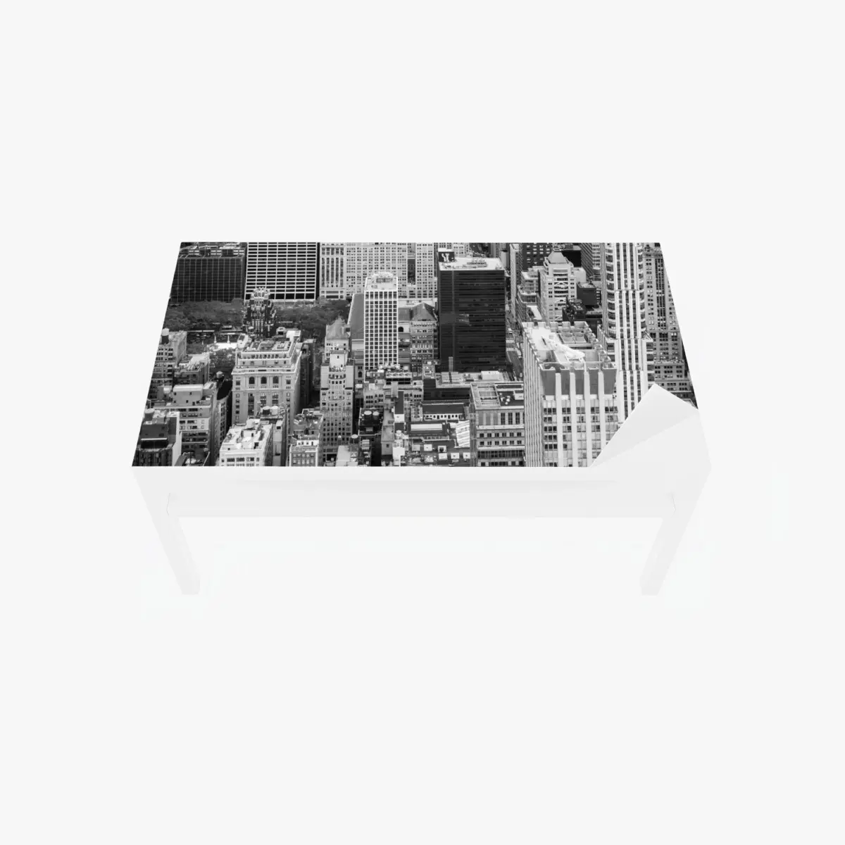 Adesivo per tavolo e scrivania vista aerea di Manhattan in bianco e nero • Wallissimo®
