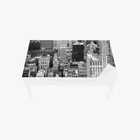 Adesivo per tavolo e scrivania vista aerea di Manhattan in bianco e nero • Wallissimo®
