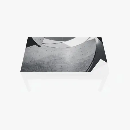 Adesivo per tavolo e scrivania curve di cemento: eleganza architettonica minimal • Wallissimo®