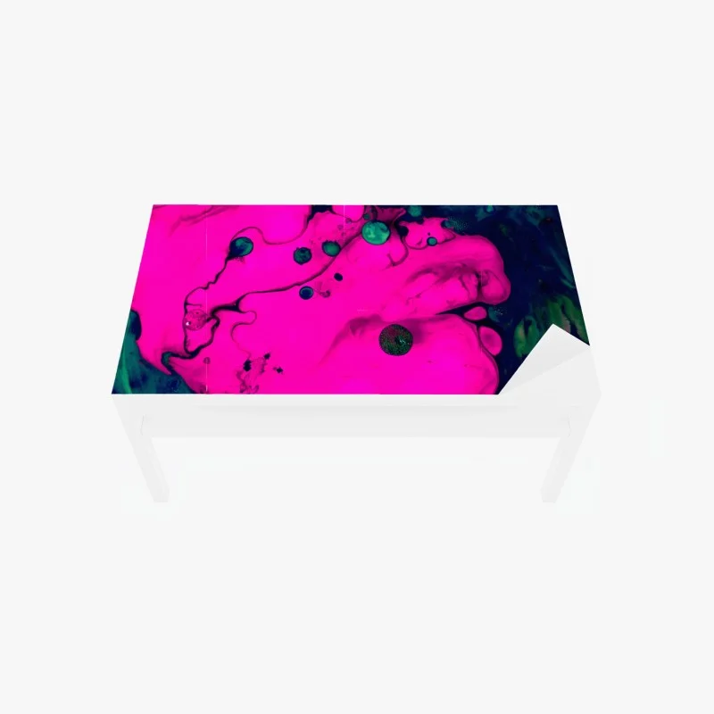 Adesivo per tavolo e scrivania astrazione fluida rosa e smeraldo
