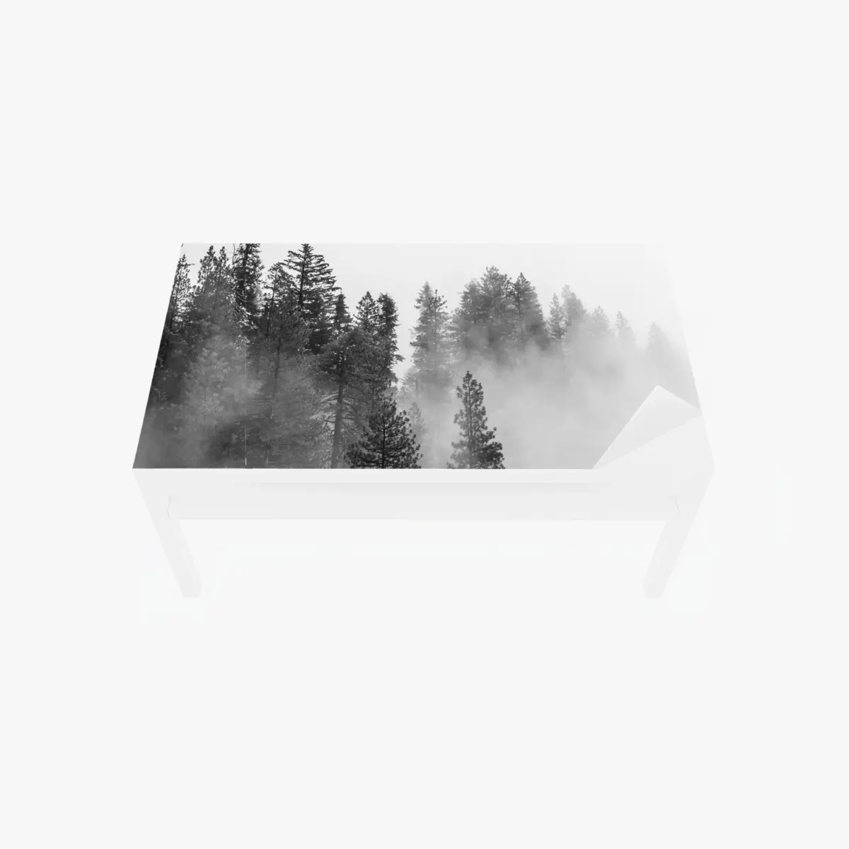 Adesivo per tavolo e scrivania nebbia tra le sequoie del Giant Forest, Sierra Nevada • Wallissimo®