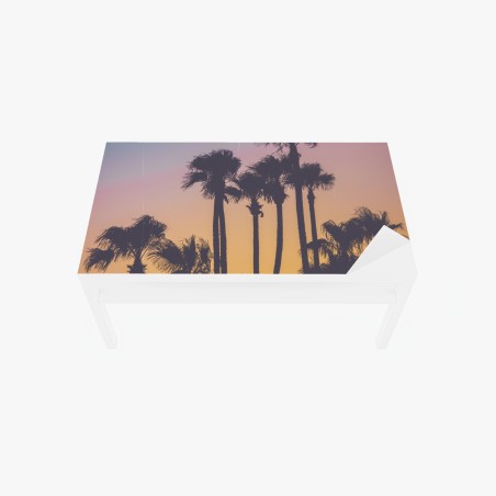 Adesivo per tavolo e scrivania tramonto tropicale in silhouette • Wallissimo®