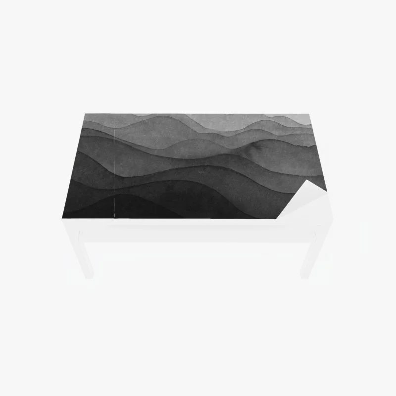 Adesivo per tavolo e scrivania paesaggio montano a strati in inchiostro