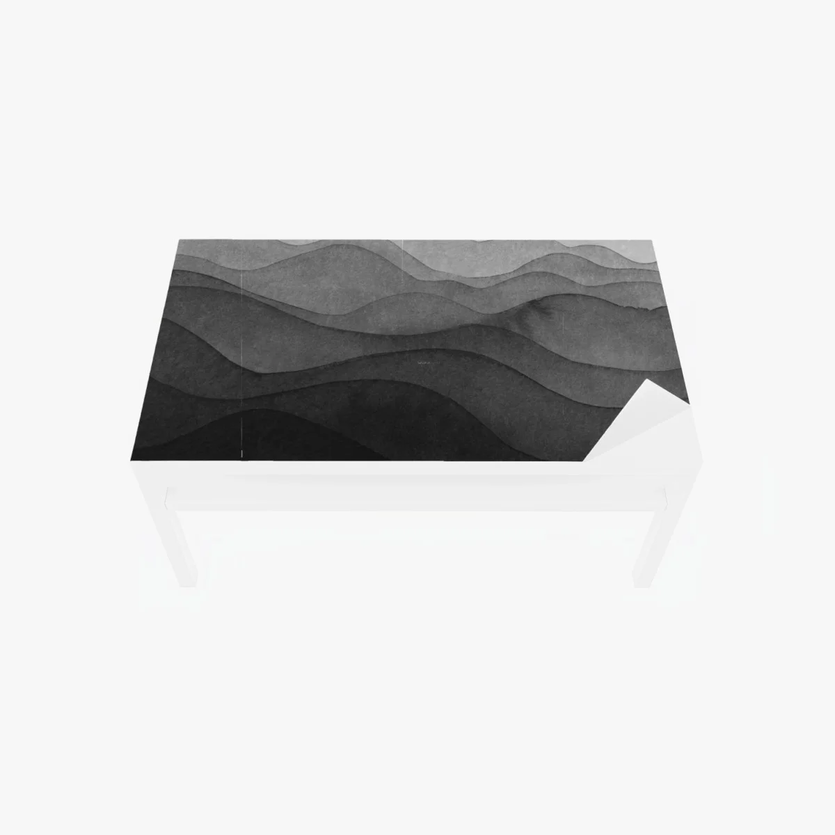 Adesivo per tavolo e scrivania paesaggio montano a strati in inchiostro • Wallissimo® Adesivo per tavolo e scrivania paesaggio montano a strati in inchiostro • Wallissimo®