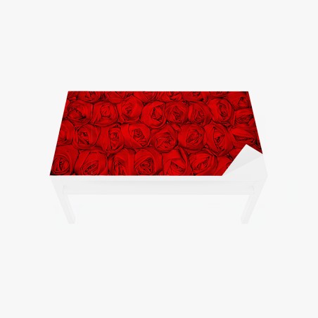 Adesivo per tavolo e scrivania mosaico di rose rosse • Wallissimo®