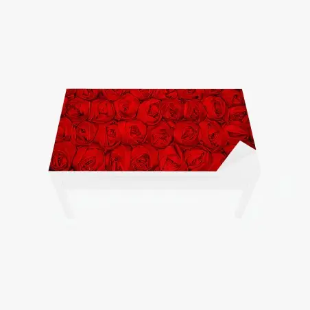 Adesivo per tavolo e scrivania mosaico di rose rosse • Wallissimo®