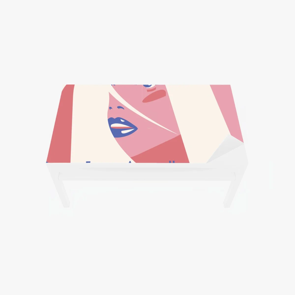Adesivo per tavolo e scrivania ritratto femminile pop dai toni pastello • Wallissimo® Adesivo per tavolo e scrivania ritratto femminile pop dai toni pastello • Wallissimo®