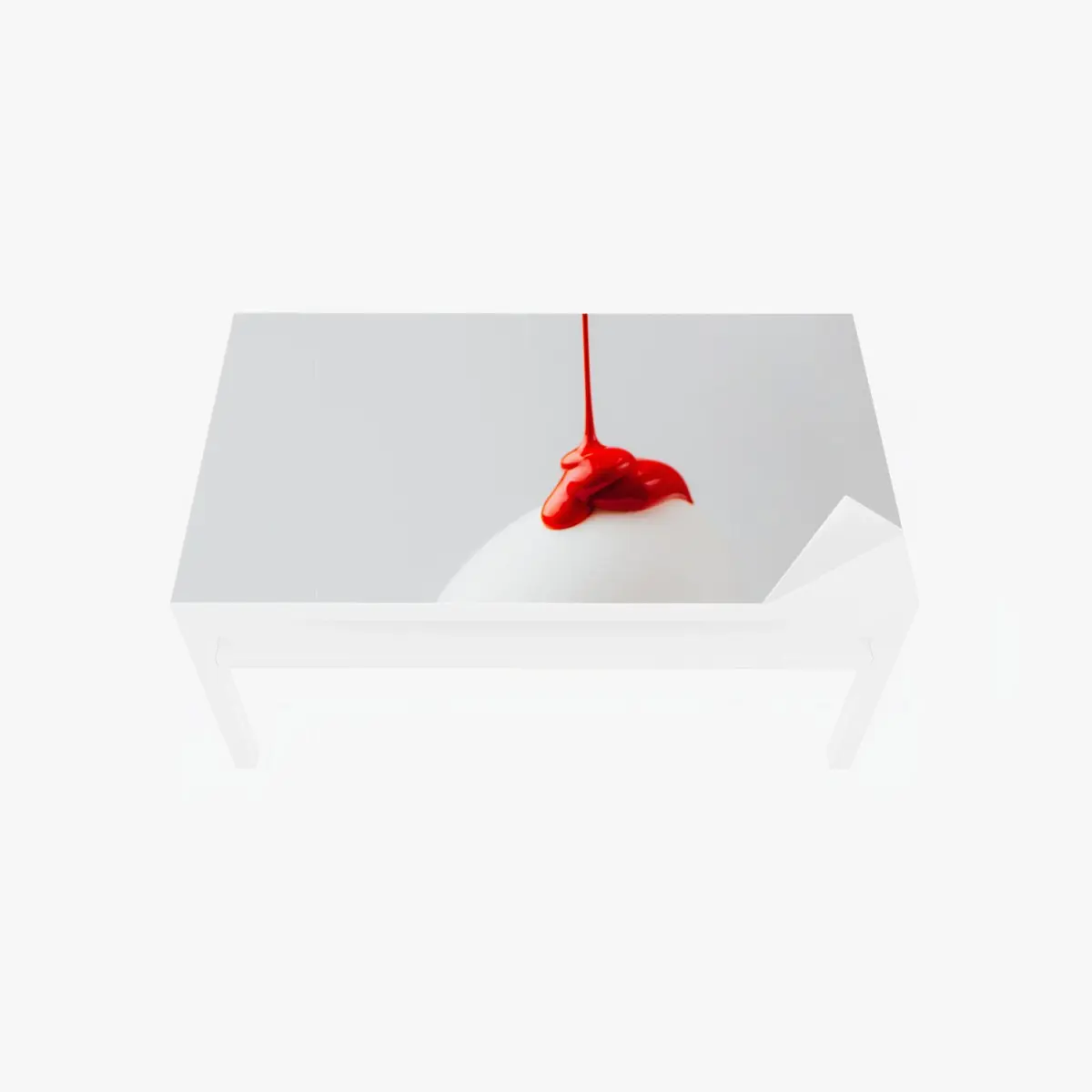 Adesivo per tavolo e scrivania uovo minimalista con vernice rossa • Wallissimo®