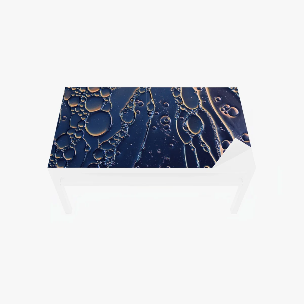 Adesivo per tavolo e scrivania astrazione di bolle dorate su sfondo blu • Wallissimo® Adesivo per tavolo e scrivania astrazione di bolle dorate su sfondo blu • Wallissimo®
