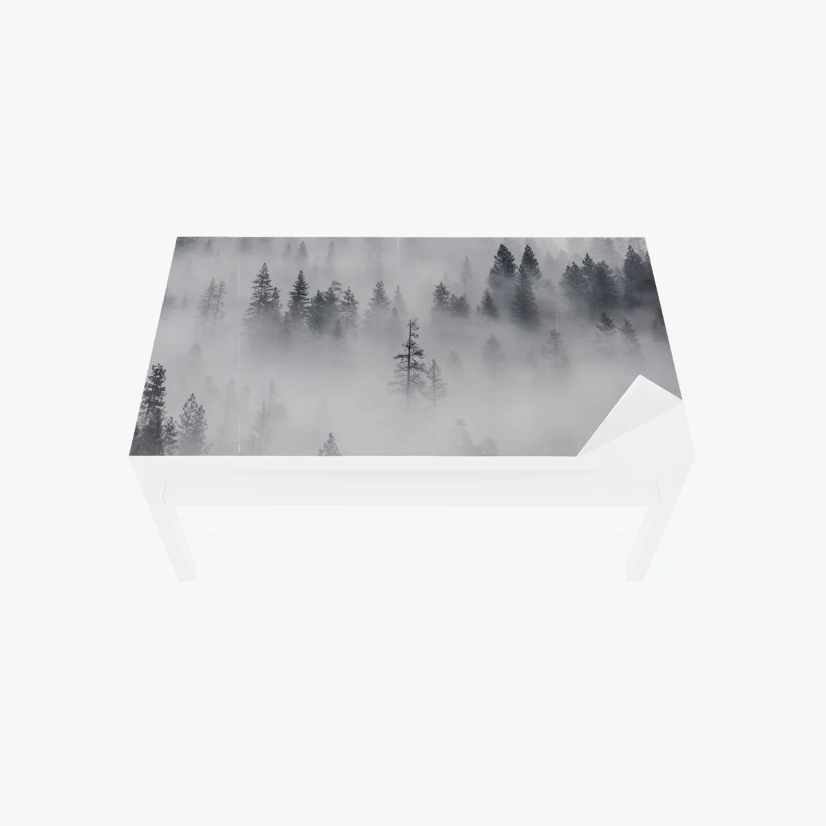 Adesivo per tavolo e scrivania foresta avvolta nella nebbia • Wallissimo® Adesivo per tavolo e scrivania foresta avvolta nella nebbia • Wallissimo®
