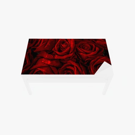 Adesivo per tavolo e scrivania mosaico di rose rosse • Wallissimo®