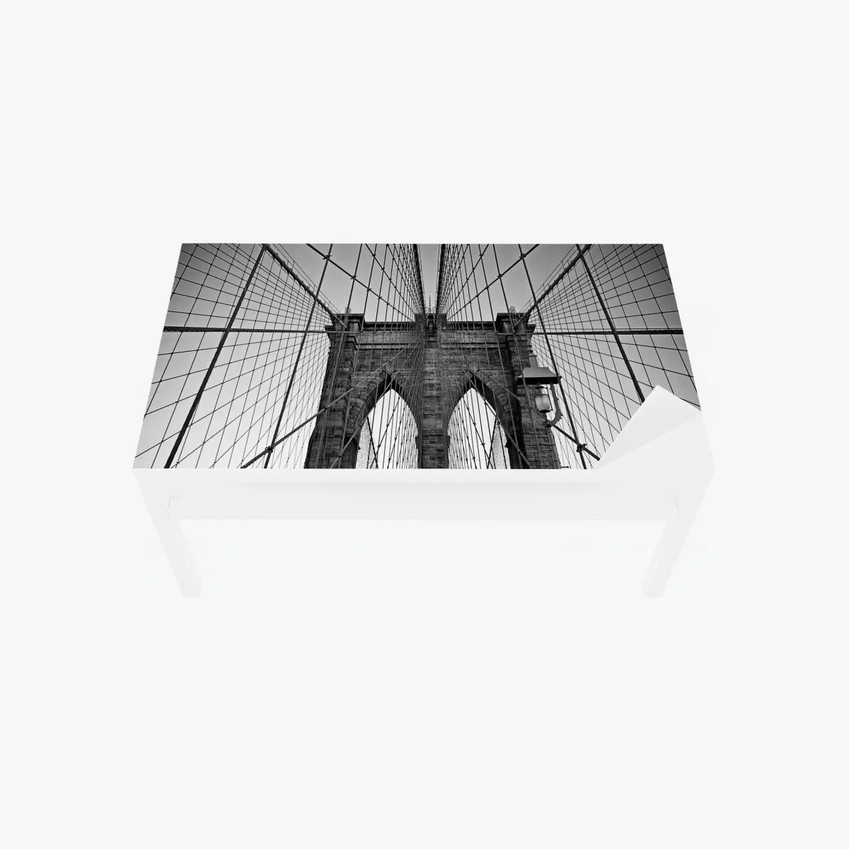 Adesivo per tavolo e scrivania vista geometrica del ponte di Brooklyn • Wallissimo®
