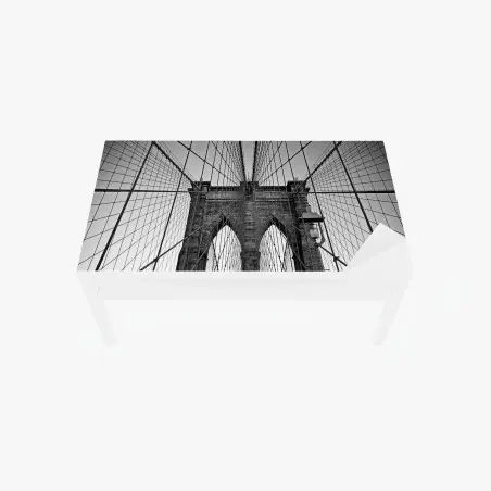 Adesivo per tavolo e scrivania vista geometrica del ponte di Brooklyn • Wallissimo®
