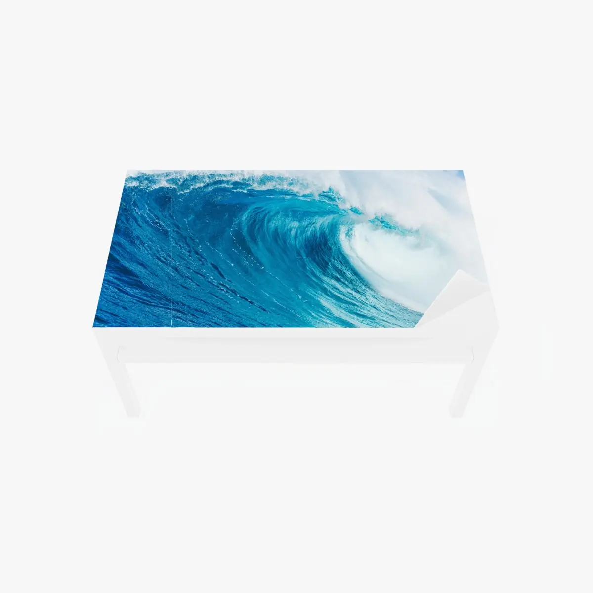 Adesivo per tavolo e scrivania maestosa onda turchese dell'oceano • Wallissimo®