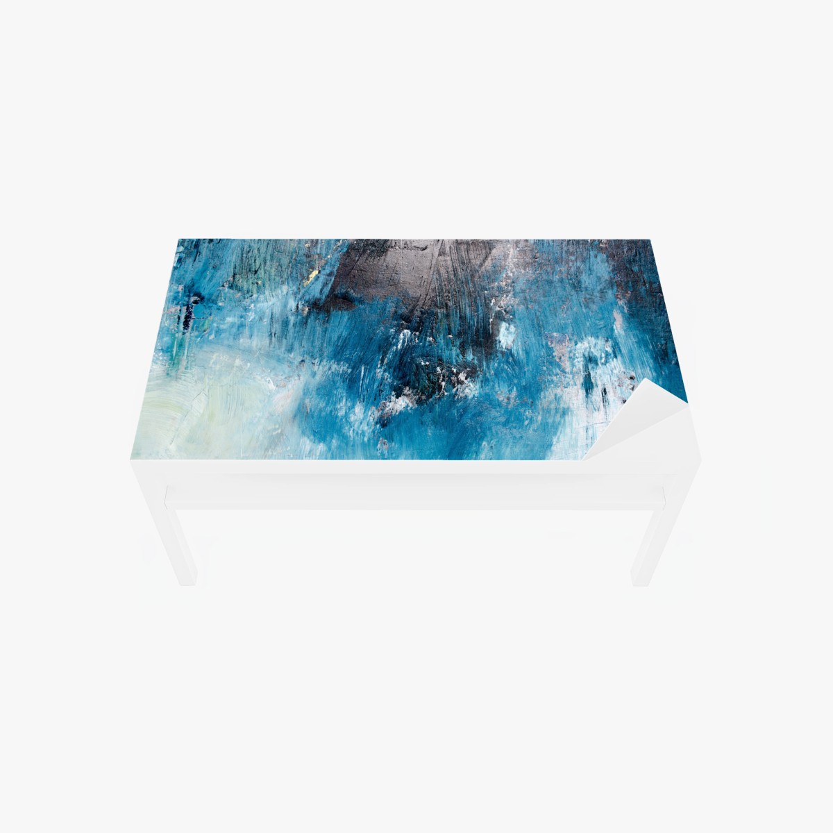 Adesivo per tavolo e scrivania marea astratta in blu profondo • Wallissimo®