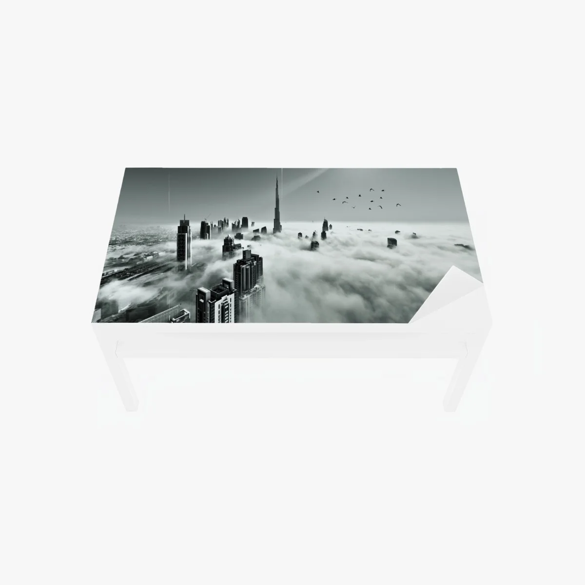 Adesivo per tavolo e scrivania città tra le nuvole di Dubai • Wallissimo® Adesivo per tavolo e scrivania città tra le nuvole di Dubai • Wallissimo®