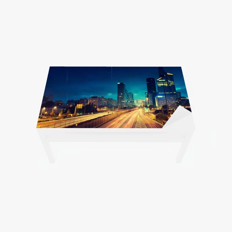Adesivo per tavolo e scrivania tramonto urbano a Parigi La Défense