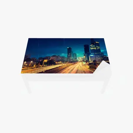 Adesivo per tavolo e scrivania tramonto urbano a Parigi La Défense • Wallissimo®