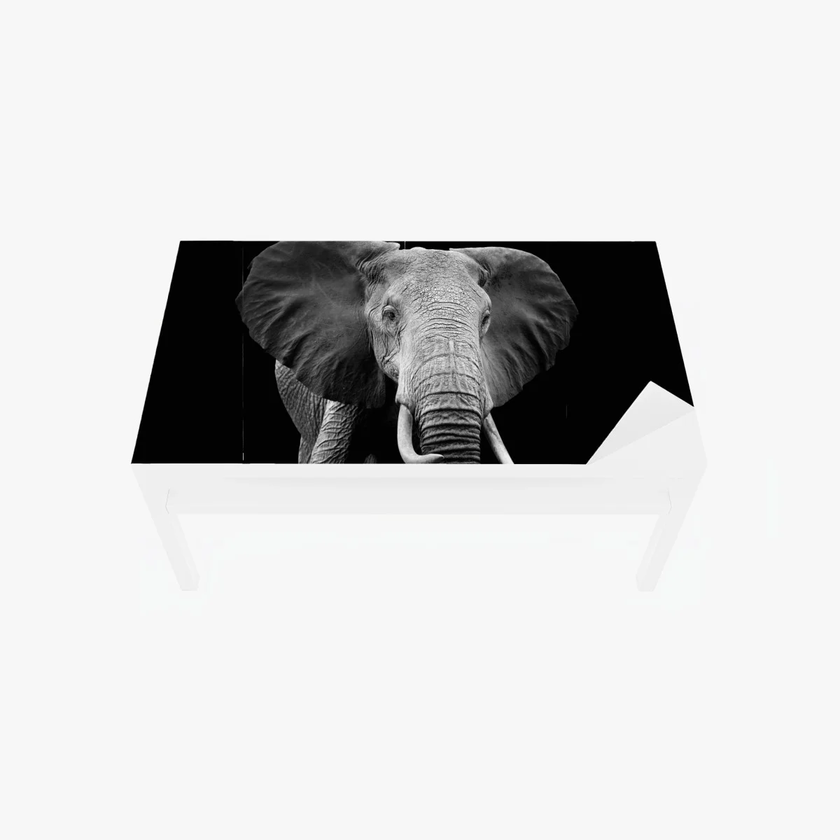 Adesivo per tavolo e scrivania maestoso elefante su sfondo nero • Wallissimo® Adesivo per tavolo e scrivania maestoso elefante su sfondo nero • Wallissimo®