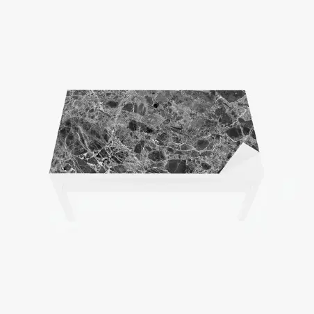 Adesivo per tavolo e scrivania marmo nero con venature naturali • Wallissimo®